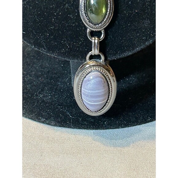 Black Tone and Stone Necklace - Picture 3 of 5